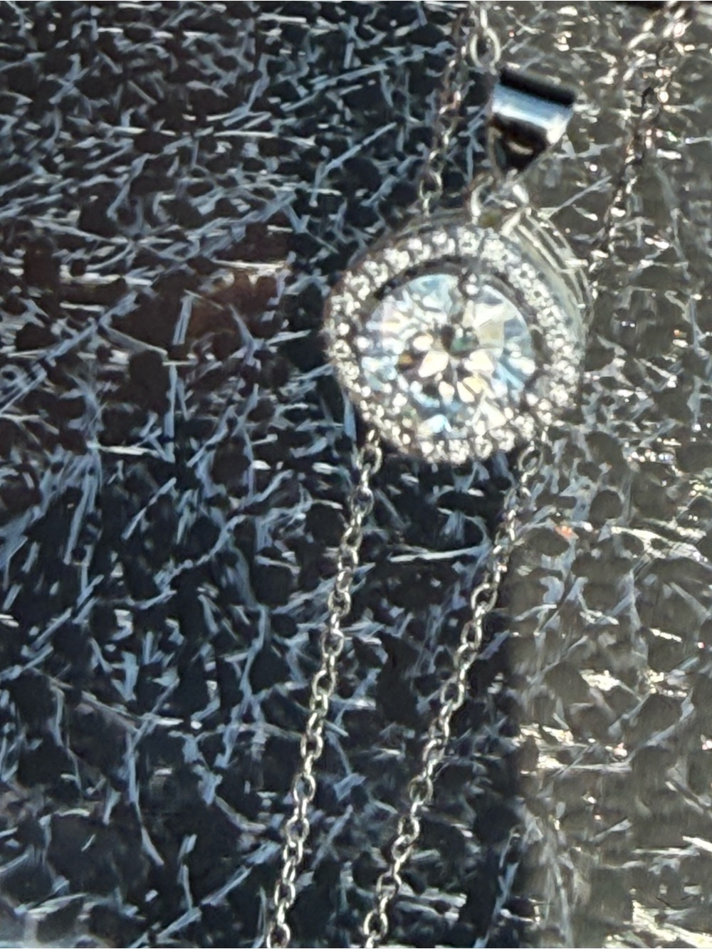 #117 18K White Gold Plated 2CTW Moisannite Pendant Necklace. GRA Cert